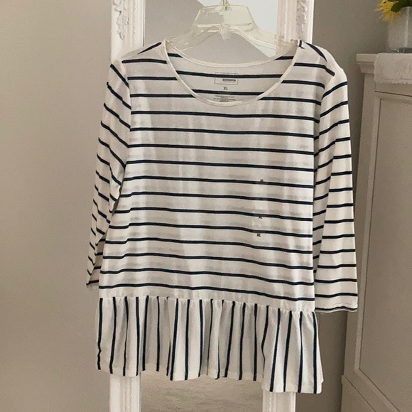 LONG sleeve peplum top - Picture 1 of 7